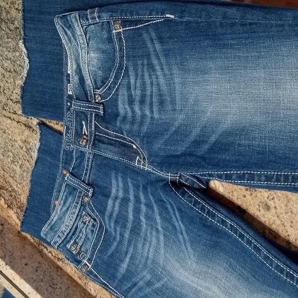 Miss Me Women's Blue Boot Cut Jeans with Raw Hem Size 29 - Picture 9 of 16
